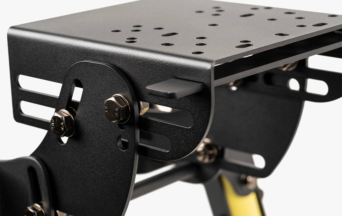 Left. Fanatec - Sim Racing CSL Cockpit V1.5 – Steel-Reinforced Aluminum Frame, Universal Wheelbase Mounting Bracket, Easy Assembly - Black.