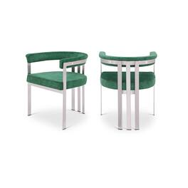 Meridian Furniture - Marcello Velvet Dining Chair, Set of 2 - Green