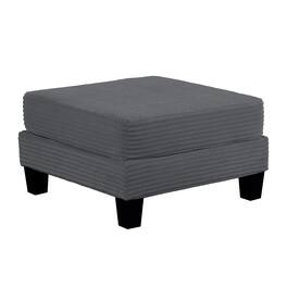 Vaczon - Storage Ottoman Footrest, Flip-Open Corduroy Upholstered Seat with Hidden Compartment for Blankets and Accessories - Gray