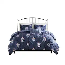 Gracie Mills - Josephine 4 Piece Jacquard Comforter Set - Navy