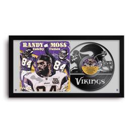 Sporticulture - Randy Moss Minnesota Vikings 14" x 26" Framed Art Vinyl Album Print - Black