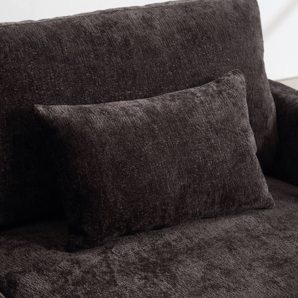 Alt View 9. Ropilly - Ropilly Mid Century Modern Loveseat, Chenille Loveseat Sofa, 2 Seat Upholstered Loveseat in Black - Black.