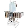 Front. Costway - Costway 2-Layer Stainless Steel Foldable Drying Rack w/ Hanging Bar & 2 Height-adjustable Wings - Silver.