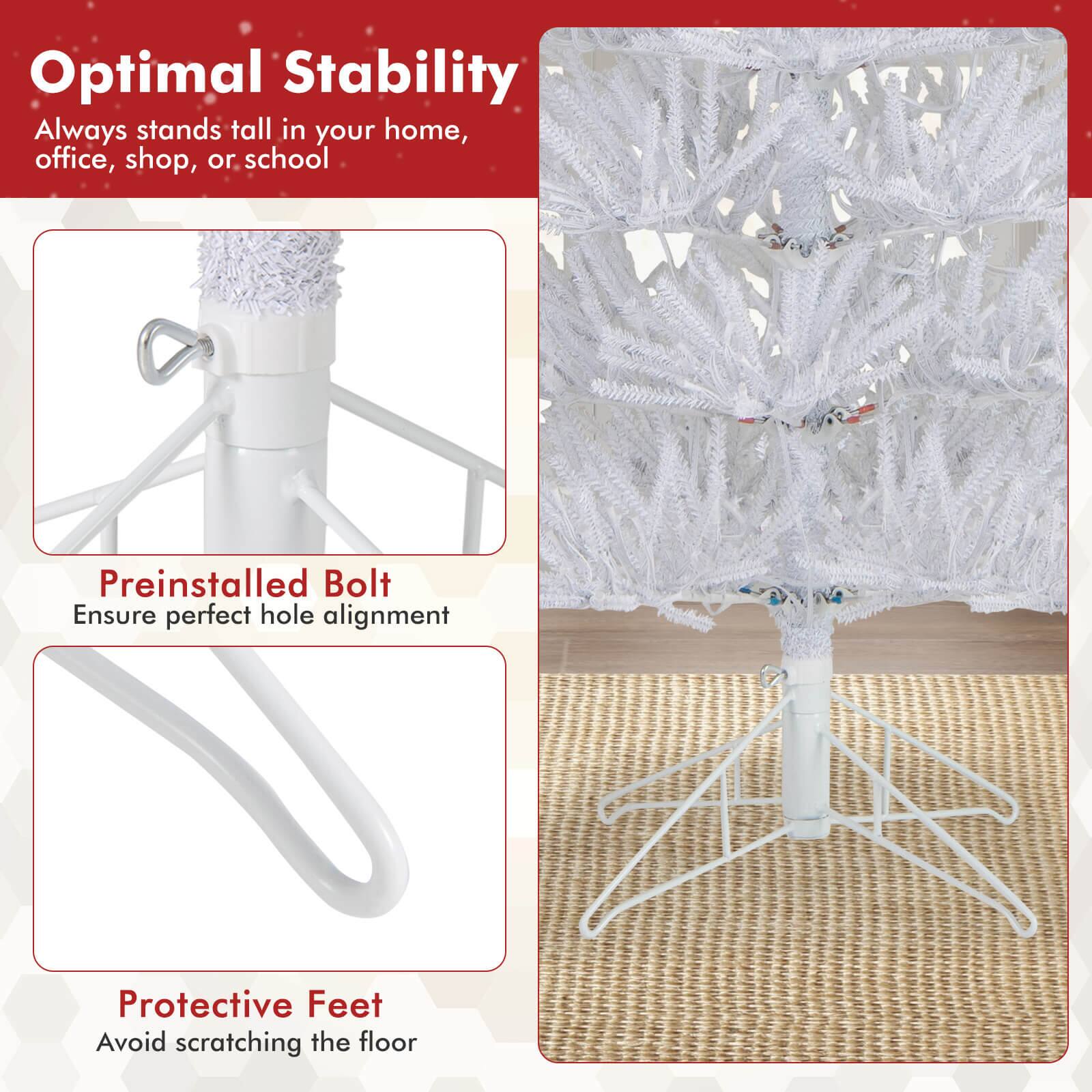 Optimal Stability: Always stands tall in your home, office, shop, or school.

Preinstalled Bolt: Ensure perfect hole alignment.

Protective Feet: Avoid scratching the floor.