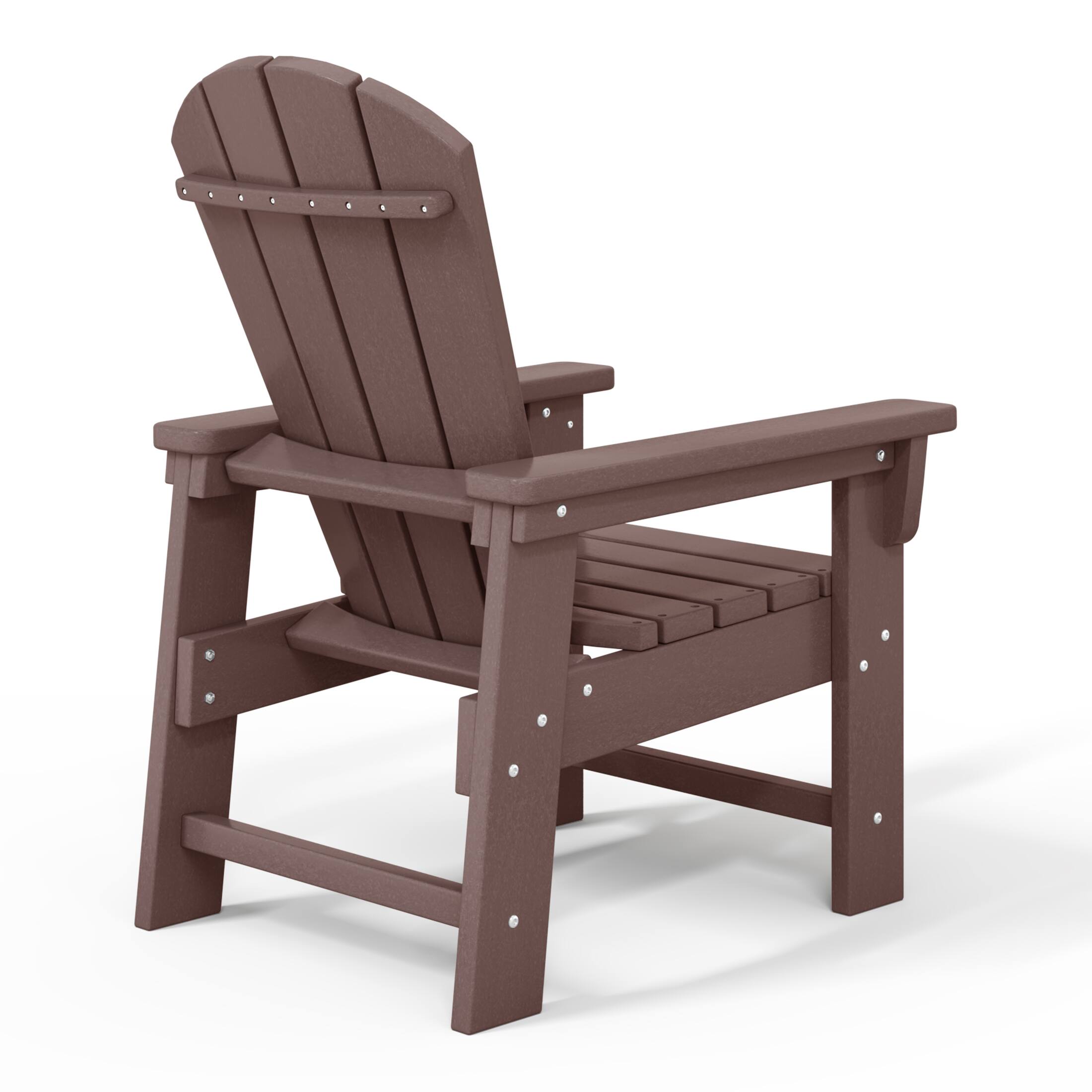 Back. WestinTrends - WestinTrends Malibu Kids Outdoor HDPE Adirondack Plastic Patio Chair - Dark Brown.