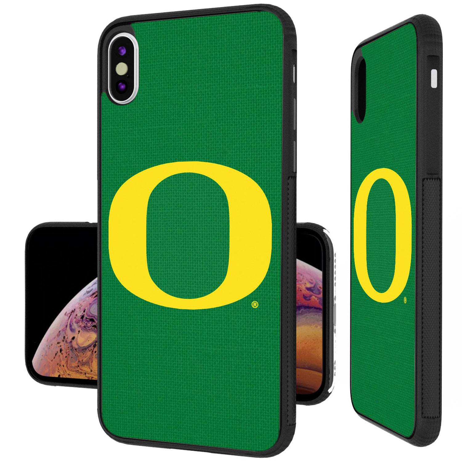 Alt View 3. Keyscaper - Oregon Ducks iPhone Solid Design Bump Case - 14 Pro Max - Multicolor.