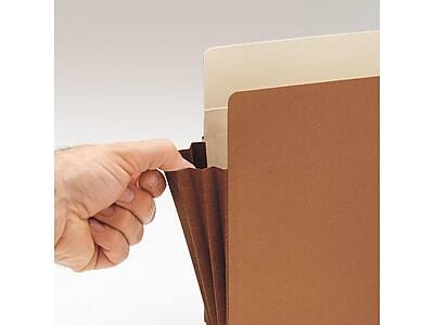 Alt View 1. Smead - Tab Pocket, Reinforced Straight-Cut Tab, 5.25 Expansion, XL Legal, Redrope with Dark Brown Gusset, 10/Box - Dark Brown/Redrope.