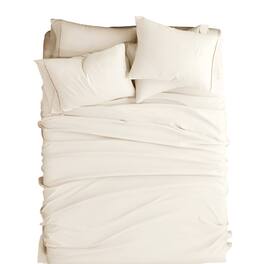 SlickBlue - Wrinkle-Resistant Microfiber/Polyester Sheet Set for Easy Care Bedding - Ivory