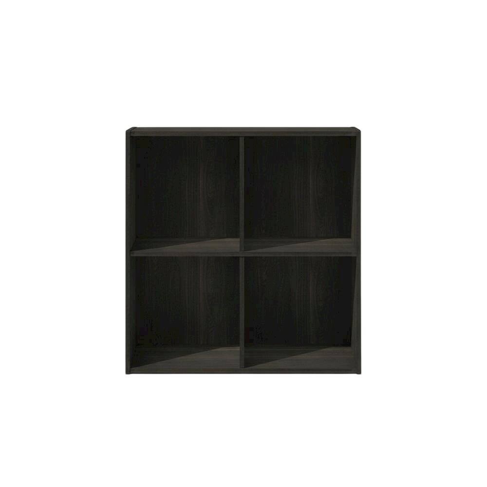 Back. FurniFact - Wooden bookcase in brown with spacious shelving for home organization - Espresso.