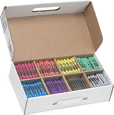 Front. Prang - Prang Master Pack Standard Crayons, 8 Colors, 800/Carton (32350) - Assorted Colors.