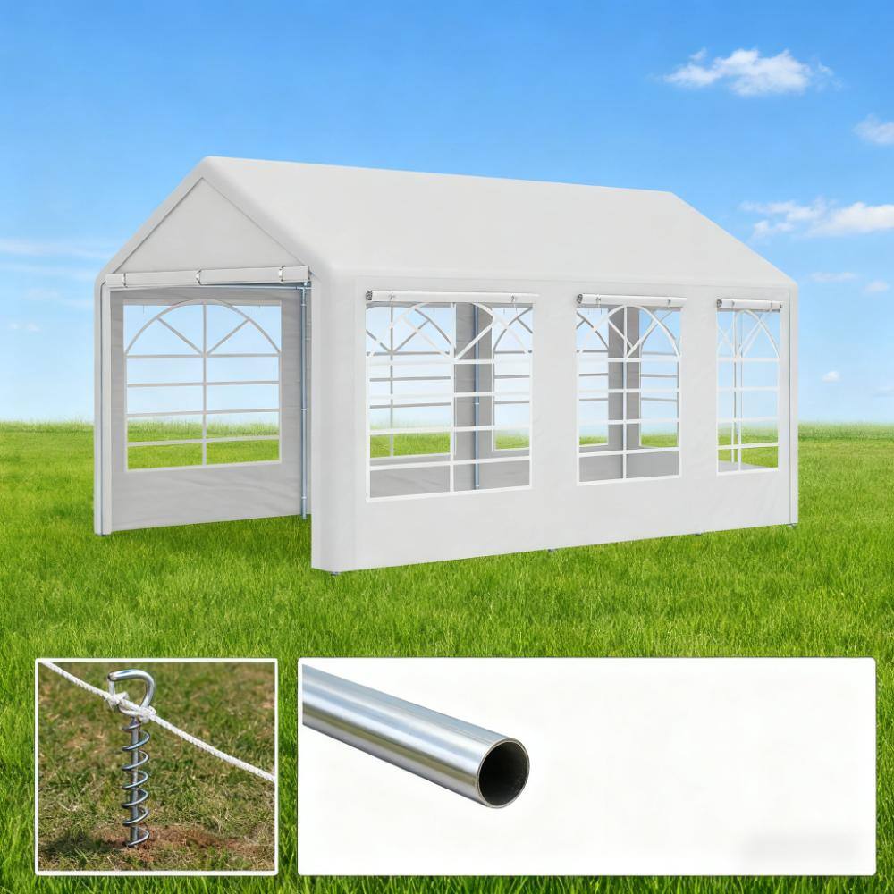 Alt View 2. Tiramisubest - 10' x 20' Heavy Duty Party Tent with Waterproof Canopy for Outdoor Events and Gatherings - White.