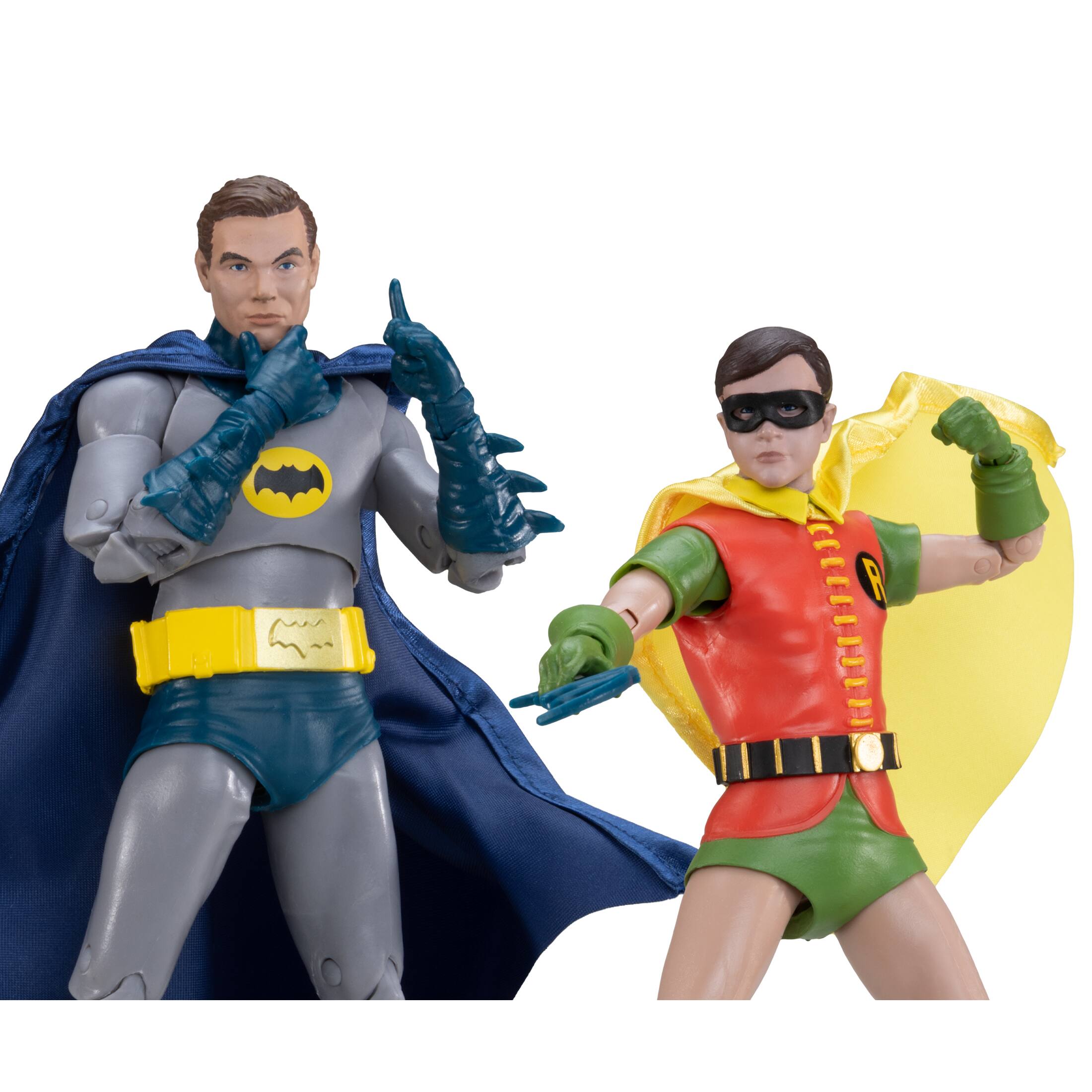 Alt View 3. McFarlane Toys - DC Multiverse 7.1" Batman and 6.9" Robin (Batman Classic TV Series) Action Figure 2 Pack McFarlane Collector Edition #5.