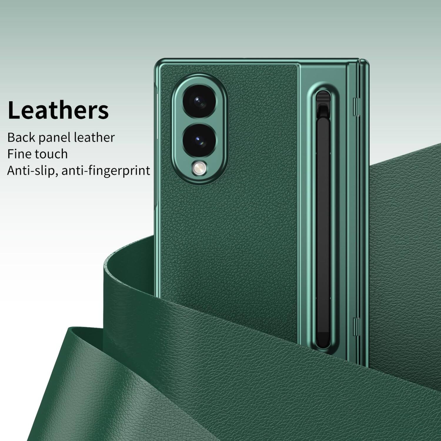 Leathers  
Back panel leather  
Fine touch  
Anti-slip, anti-fingerprint