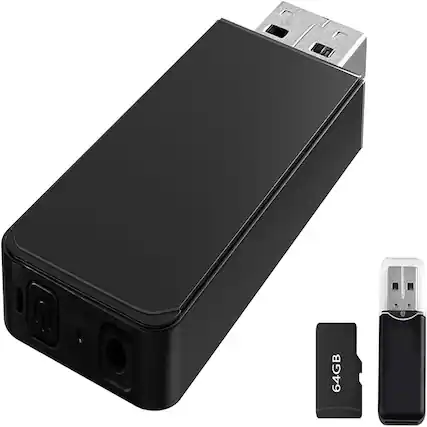 Front. RTMB - 64GB Mini Camera 1080P Nanny Security Cam Indoor - Black.