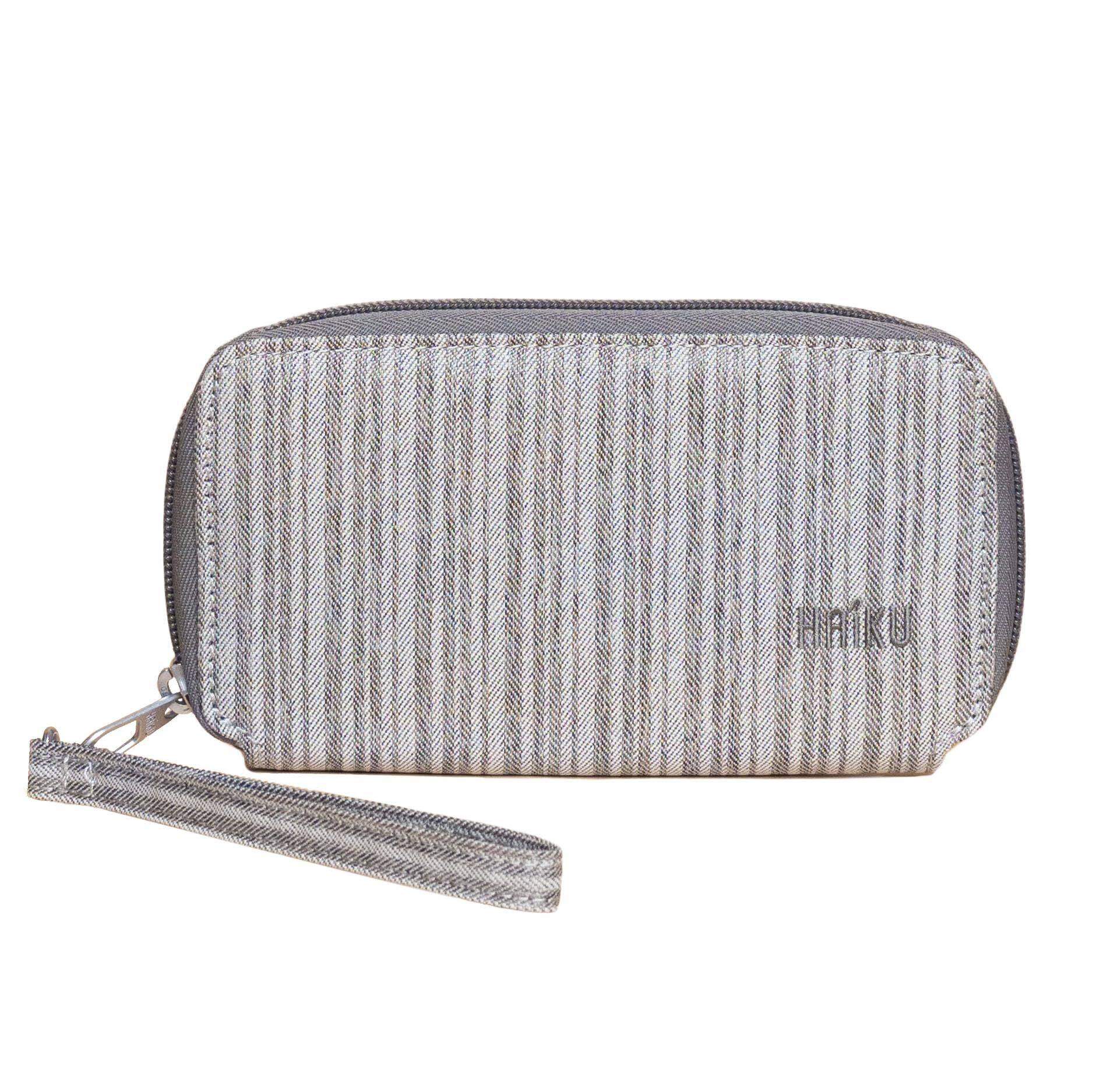 Front. Haiku - Haiku Intrepid RFID Blocking Wristlet - Gray Poplar.