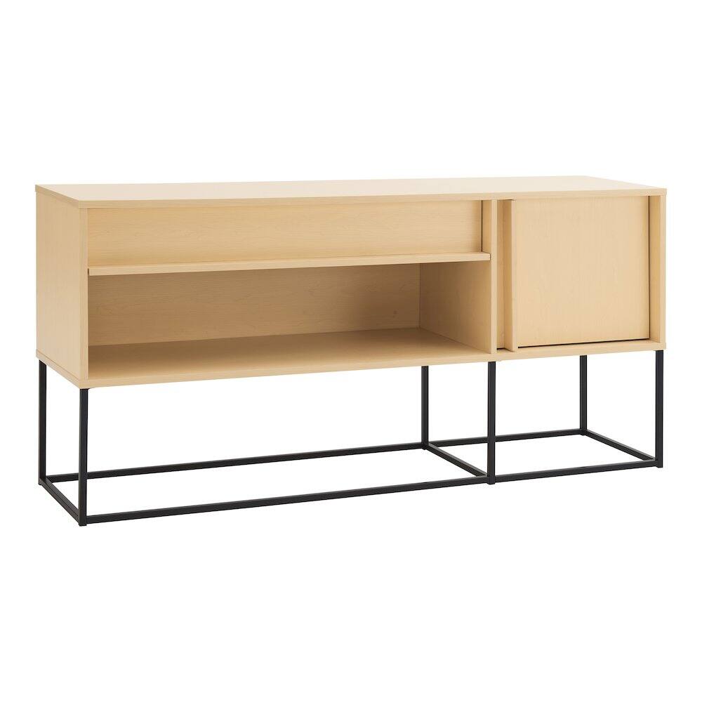 Front. Furniture of America - Yazda TV Stand Fits TV's up to 65 in. with LED Lights - Orange.