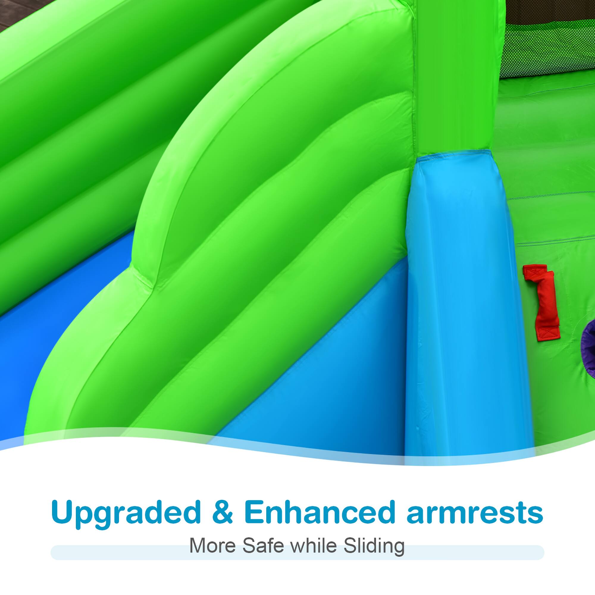 Upgraded & Enhanced armrests  
More Safe while Sliding