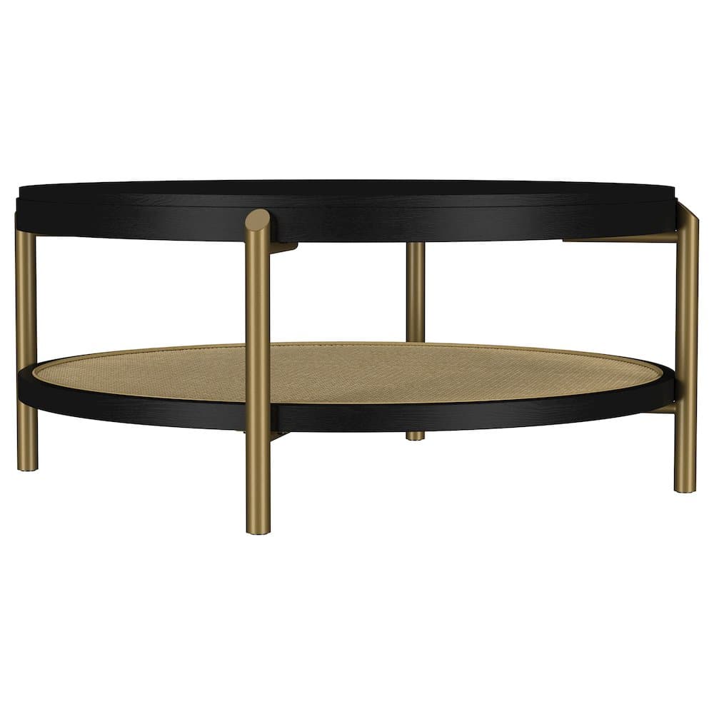 Coaster Co. of America - Arini Round Coffee Table With Storage Shelf - Black