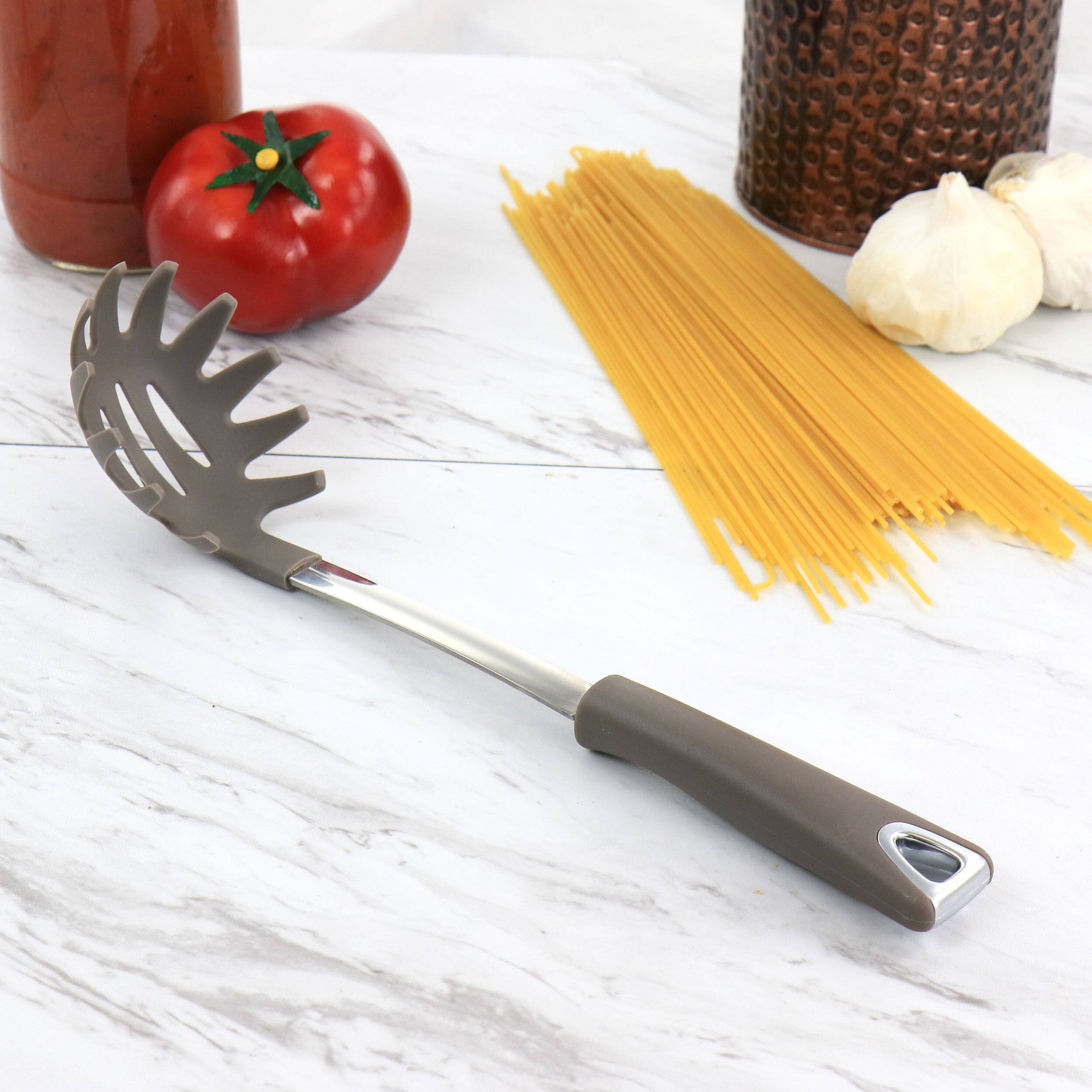 Alt View 5. Martha Stewart - Martha Stewart Nylon Pasta Spoon in Grey - Grey.