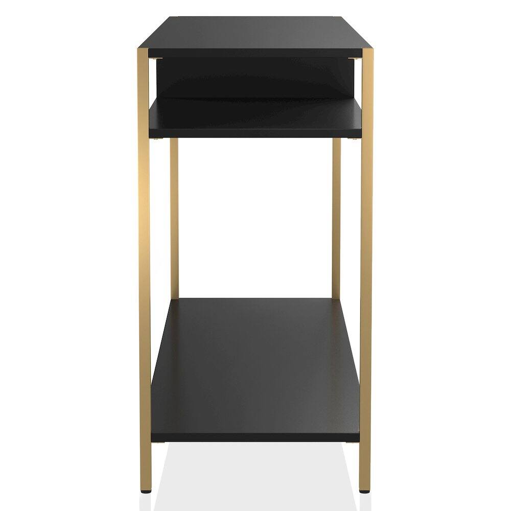 Alt View 1. Furniture of America - Mirah Contemporary Metal 3-Shelf Console Table - Black.