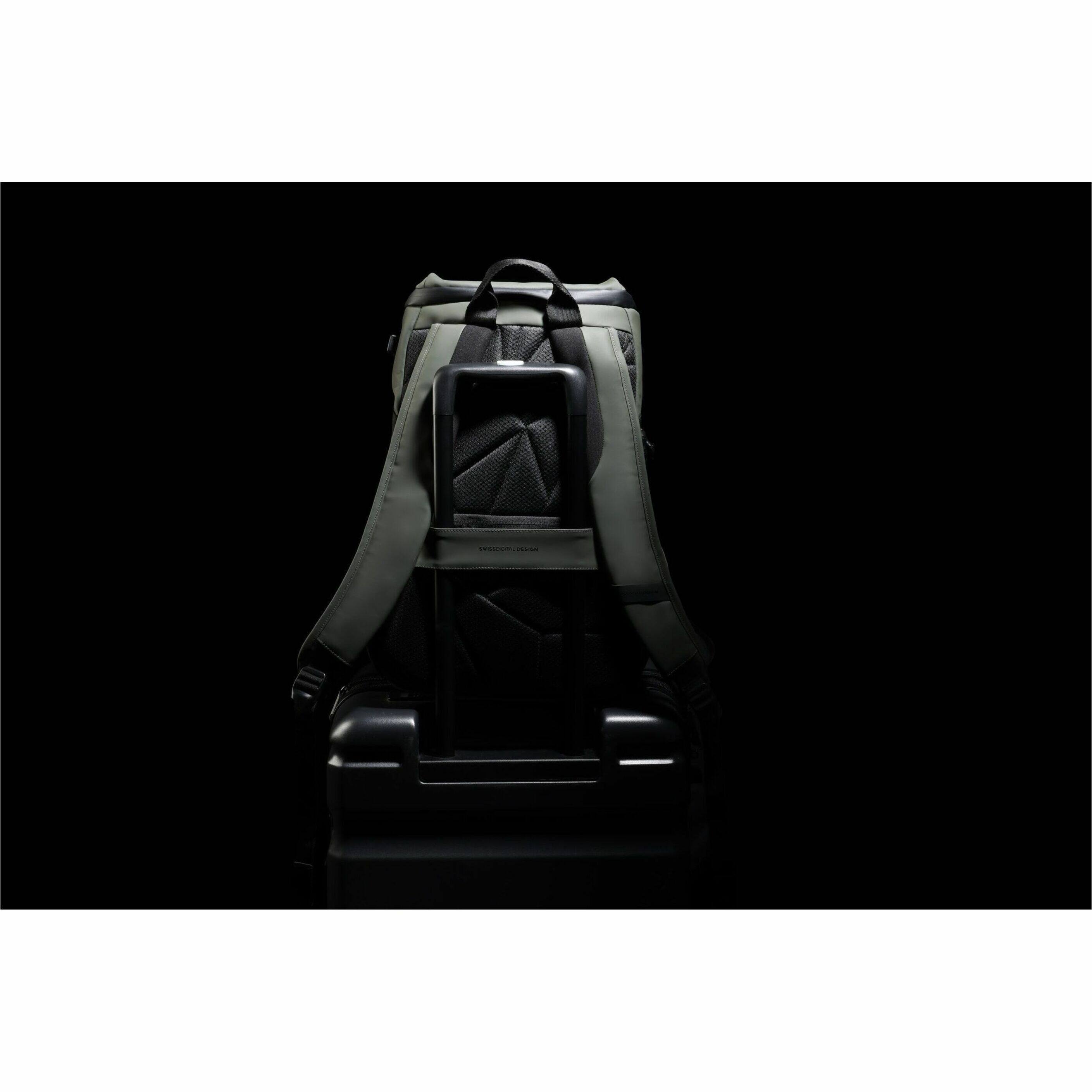 Alt View 36. Swissdigital Design - LAMONE L LED TSA-Friendly Water-Resistant Backpack With USB Charging Port  RFID Protection and Fits Up to 16″ Laptop - Dark Green.