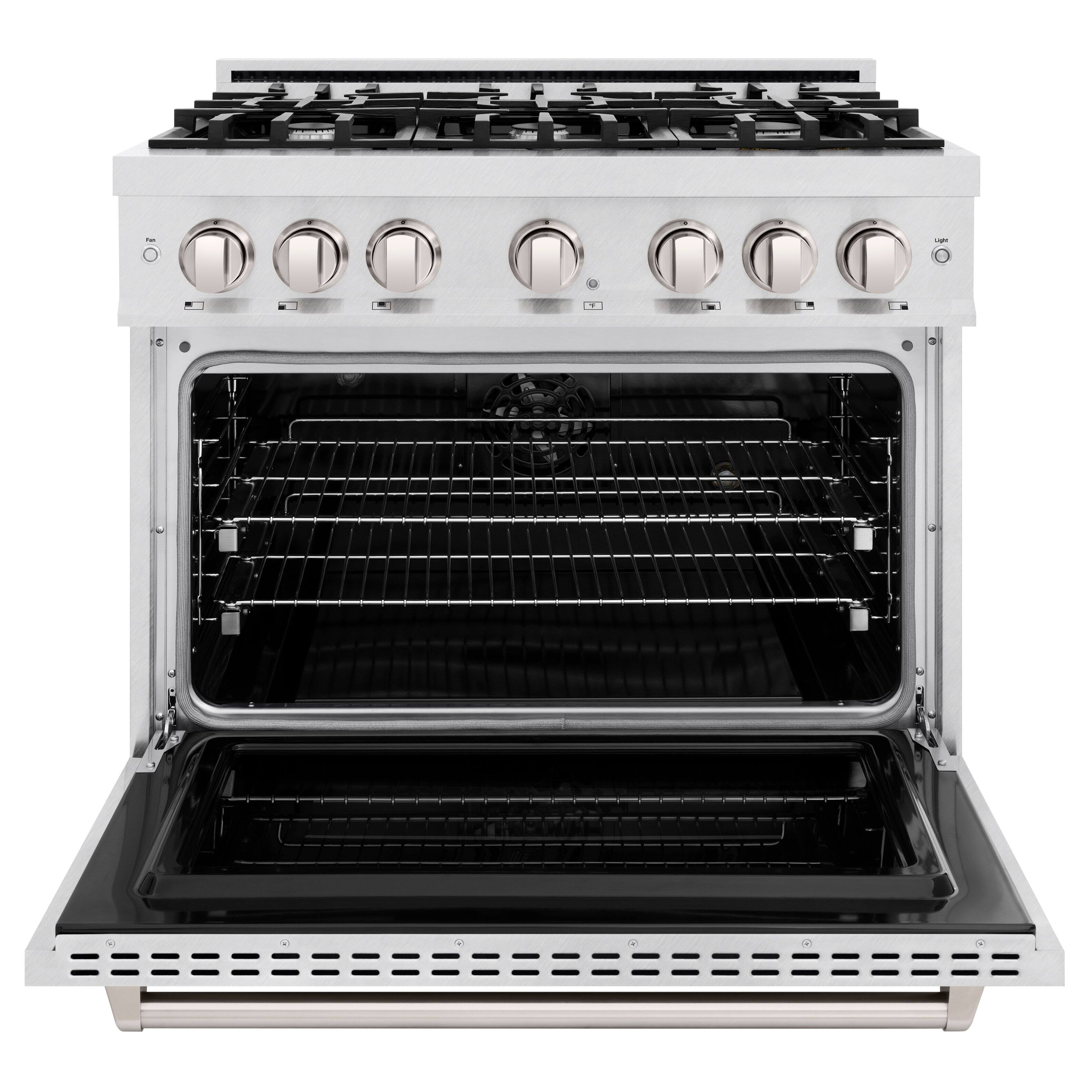 Alt View 1. ZLINE - ZLINE 36 in. Classic Dual Fuel Satin Steel Stainless Range w/ 6 Burners & Convection Oven (CDRS-36) - Stainless Steel.