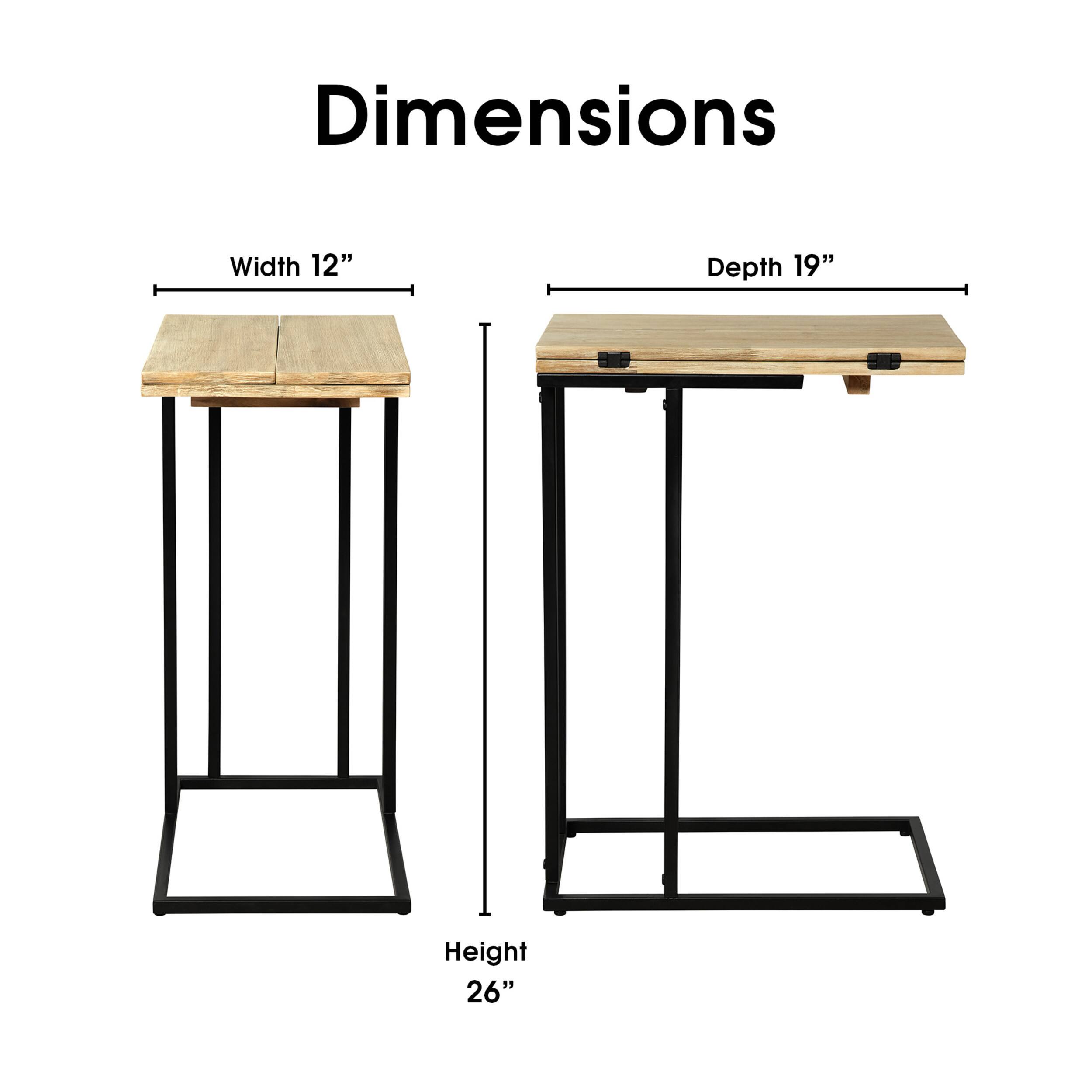 Alt View 11. Serta - Harton Rustic Expandable C Side Table - Natural Wood.