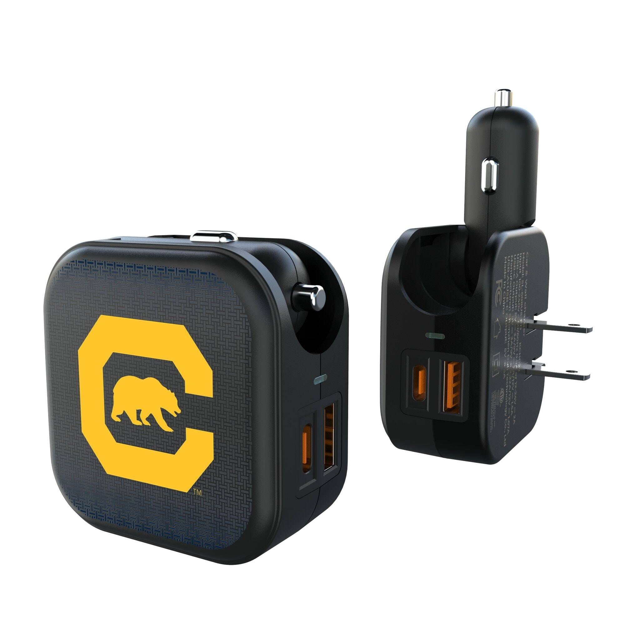 Front. Keyscaper - Cal Bears 2-in-1 USB A/C Charger - Black.