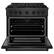 Angle. ZLINE - ZLINE 36 in. 5.2 cu. ft. Freestanding Paramount Dual Fuel Range with 6 Burner Gas Cooktop in Black Satin Stainless Steel - Black Satin Stainless Steel.
