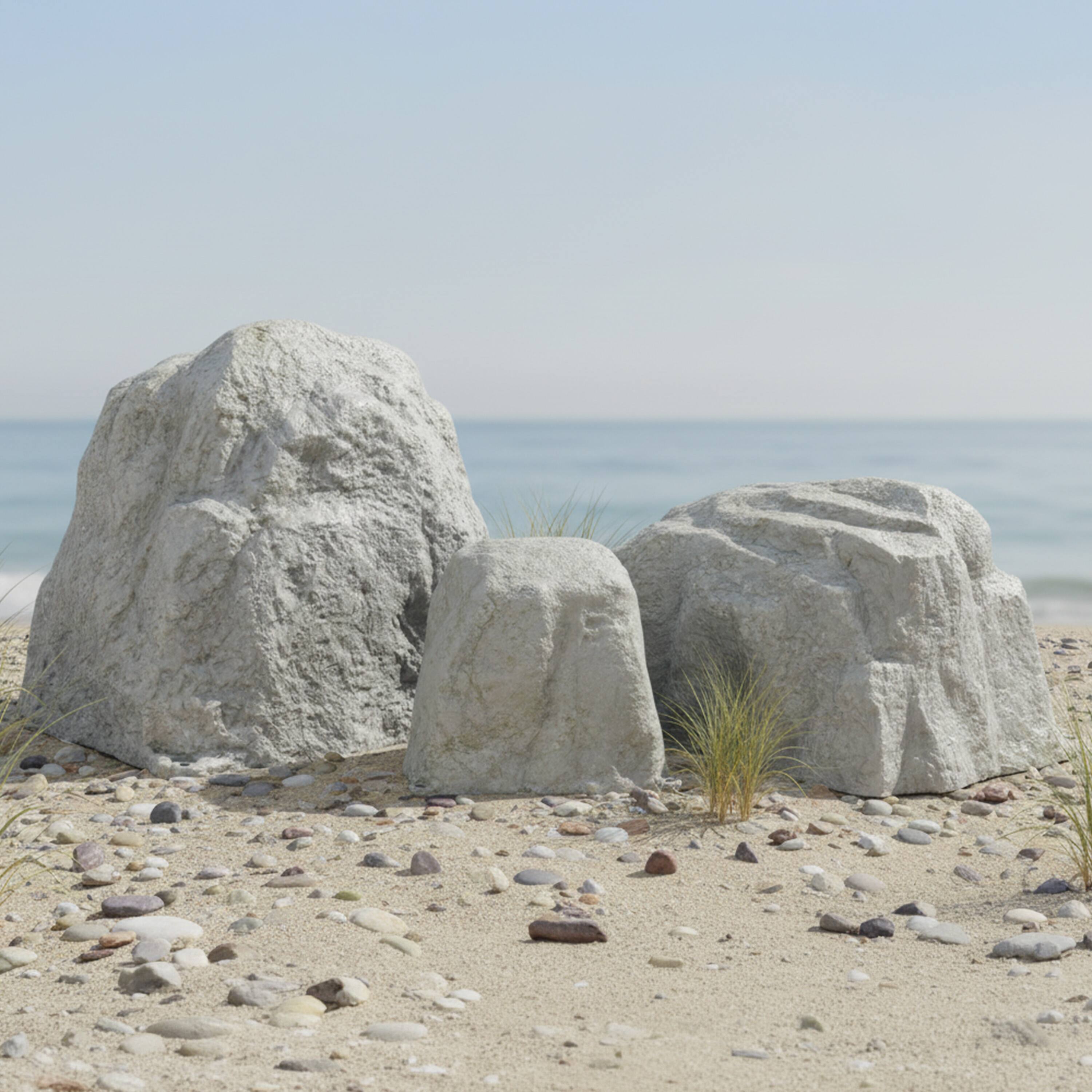 Alt View 6. Sunnydaze - 3-Piece Faux Landscape Rock Set - Gray.