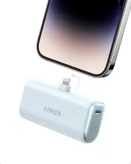 Anker - Nano Power Bank with Built-in Lightning Connector - Blue