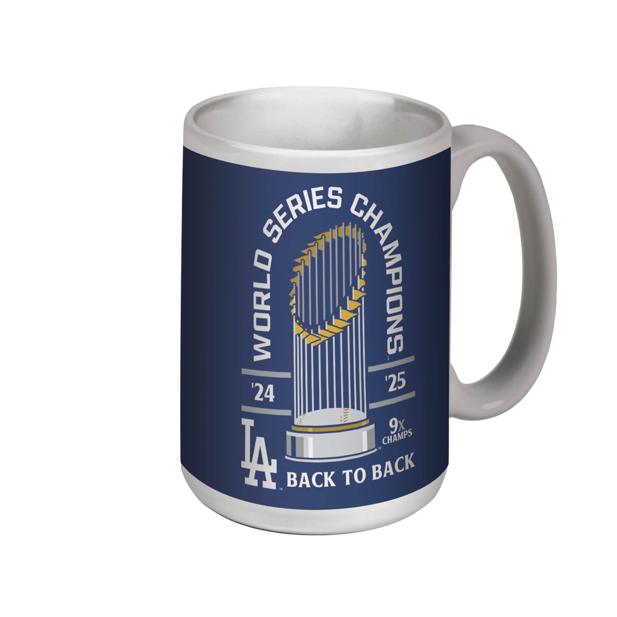 Front. WinCraft - Los Angeles Dodgers Back-To-Back World Series Champions 15oz. Full Color Ceramic Mug - Multicolor.