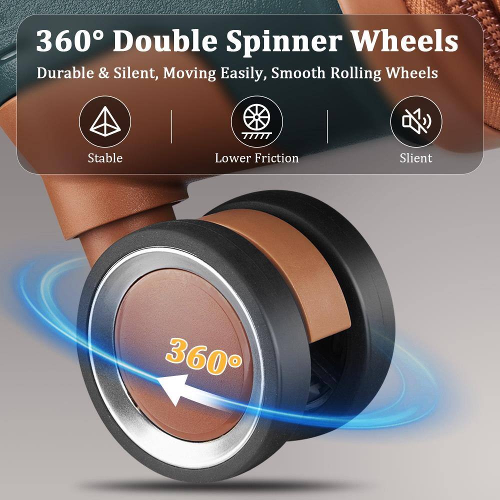 360° Double Spinner Wheels  
Durable & Silent, Moving Easily, Smooth Rolling Wheels  

- Stable  
- Lower Friction  
- Silent  

360°