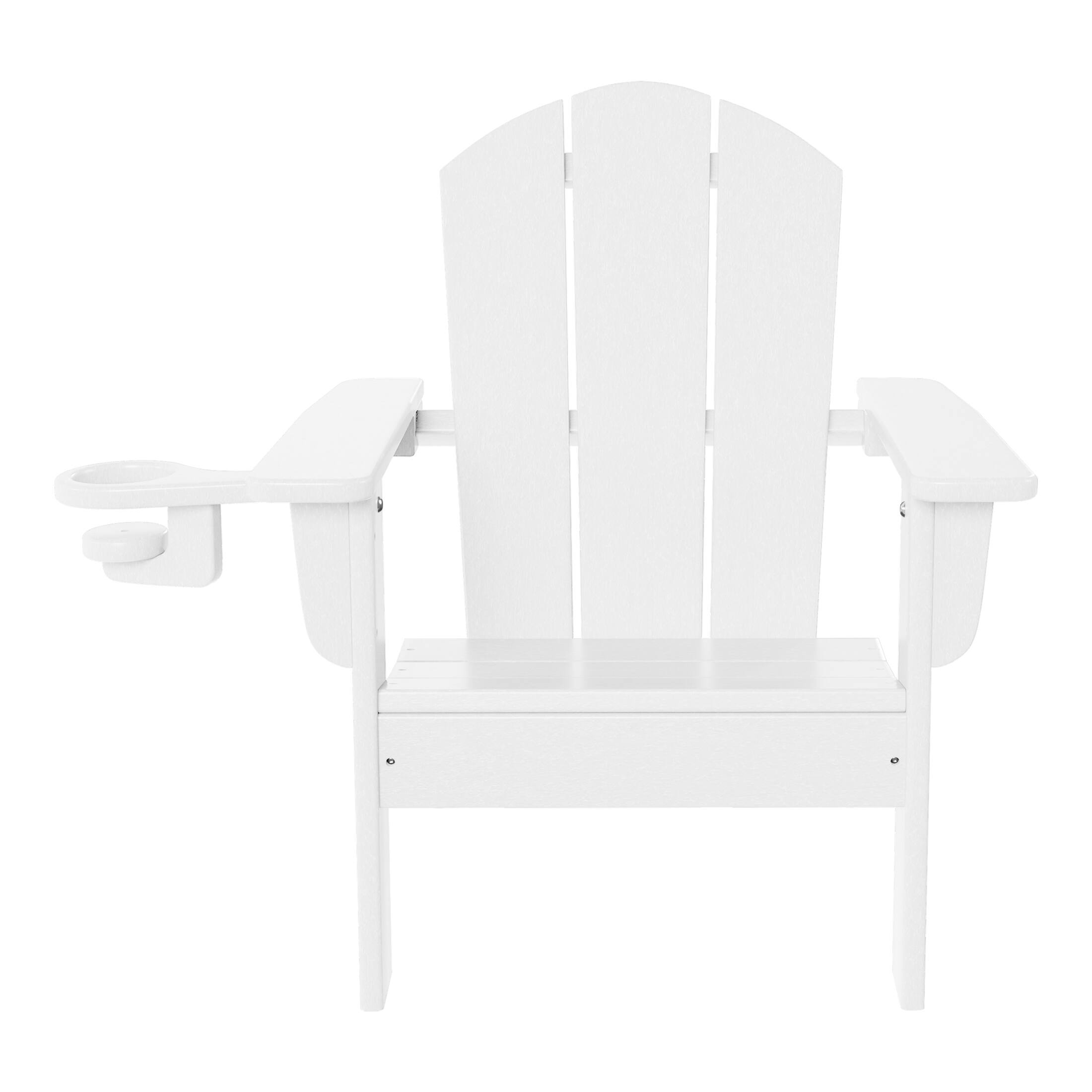 Left. WestinTrends - WestinTrends Malibu Kids Outdoor HDPE Plastic Adirondack Patio Chairs with Cup Holders (Set of 2) - White.
