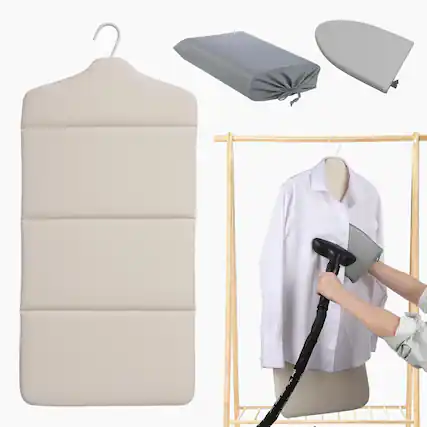 Front. Vulpecula Spade - Foldable Steam Board with Ironing Glove and Storage Bag 36" x 16" Foldable Steam Board 360° Rotating Hook for High.