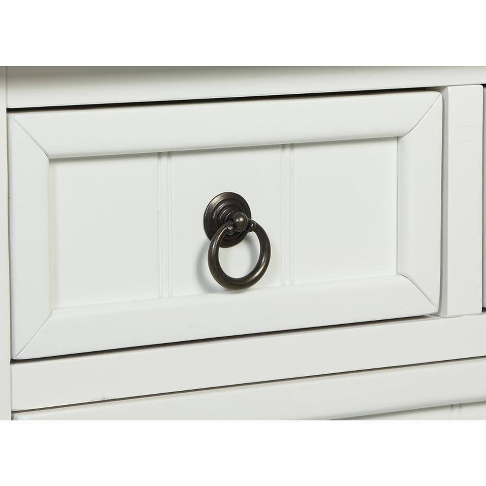 Alt View 2. FurniFact - Kendra Hall Table with 3 Drawers and 2 Shelves - White.