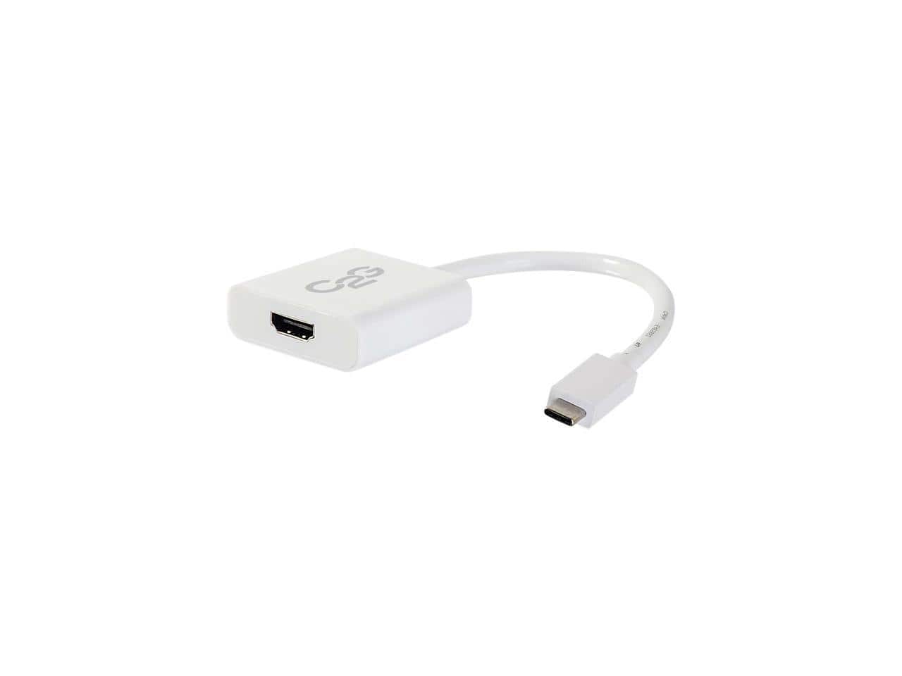 Cables to Go - C2G 29475 USB-C to HDMI Adapter - White - Audio/Video for HDTV, Projector