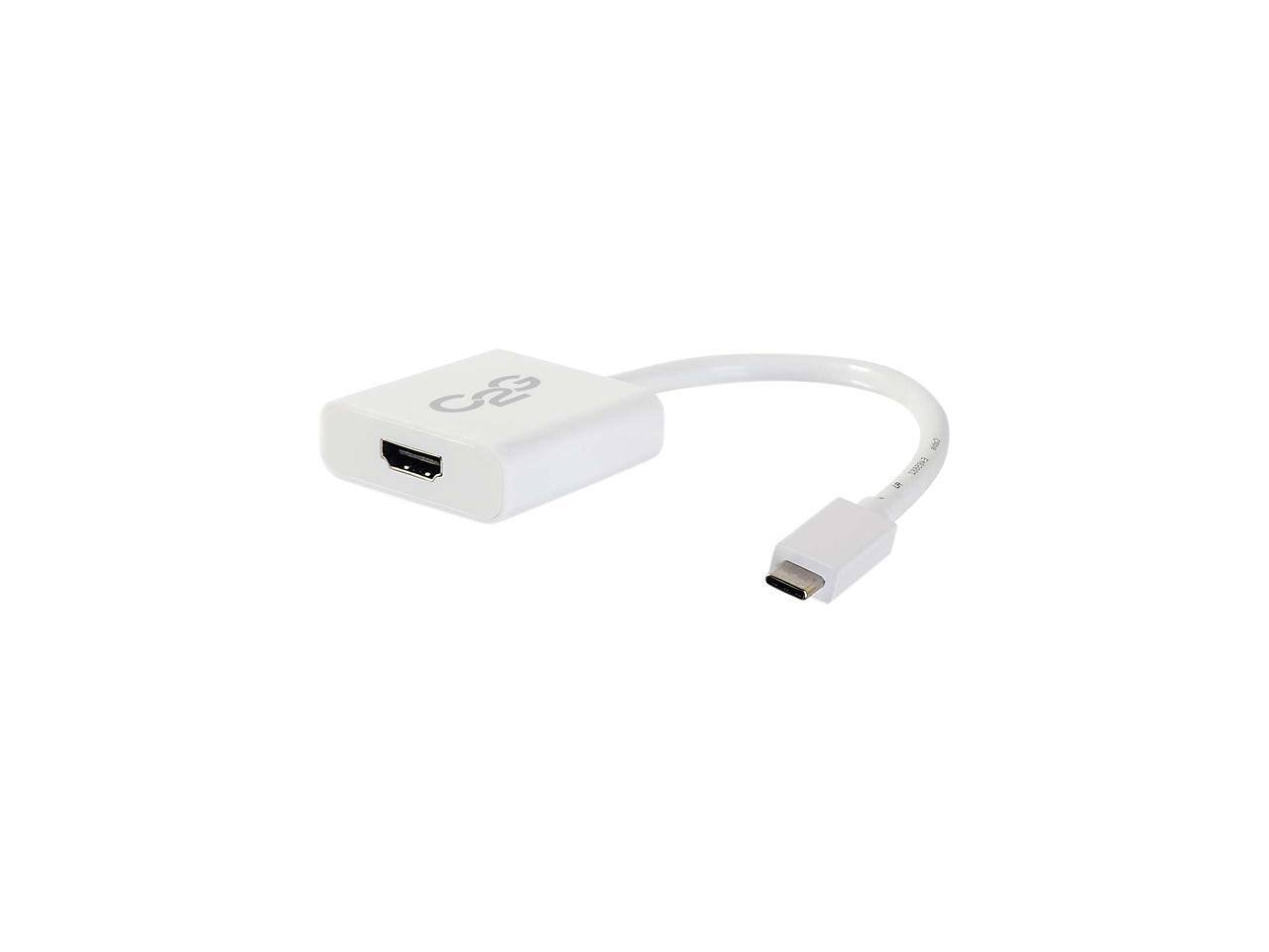 Front. Cables to Go - C2G 29475 USB-C to HDMI Adapter - White - Audio/Video for HDTV, Projector.