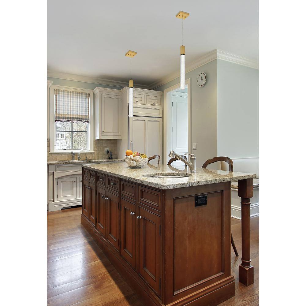 Angle. Elegant Lighting - Weston 1 light pendant in satin gold - Satin Gold.