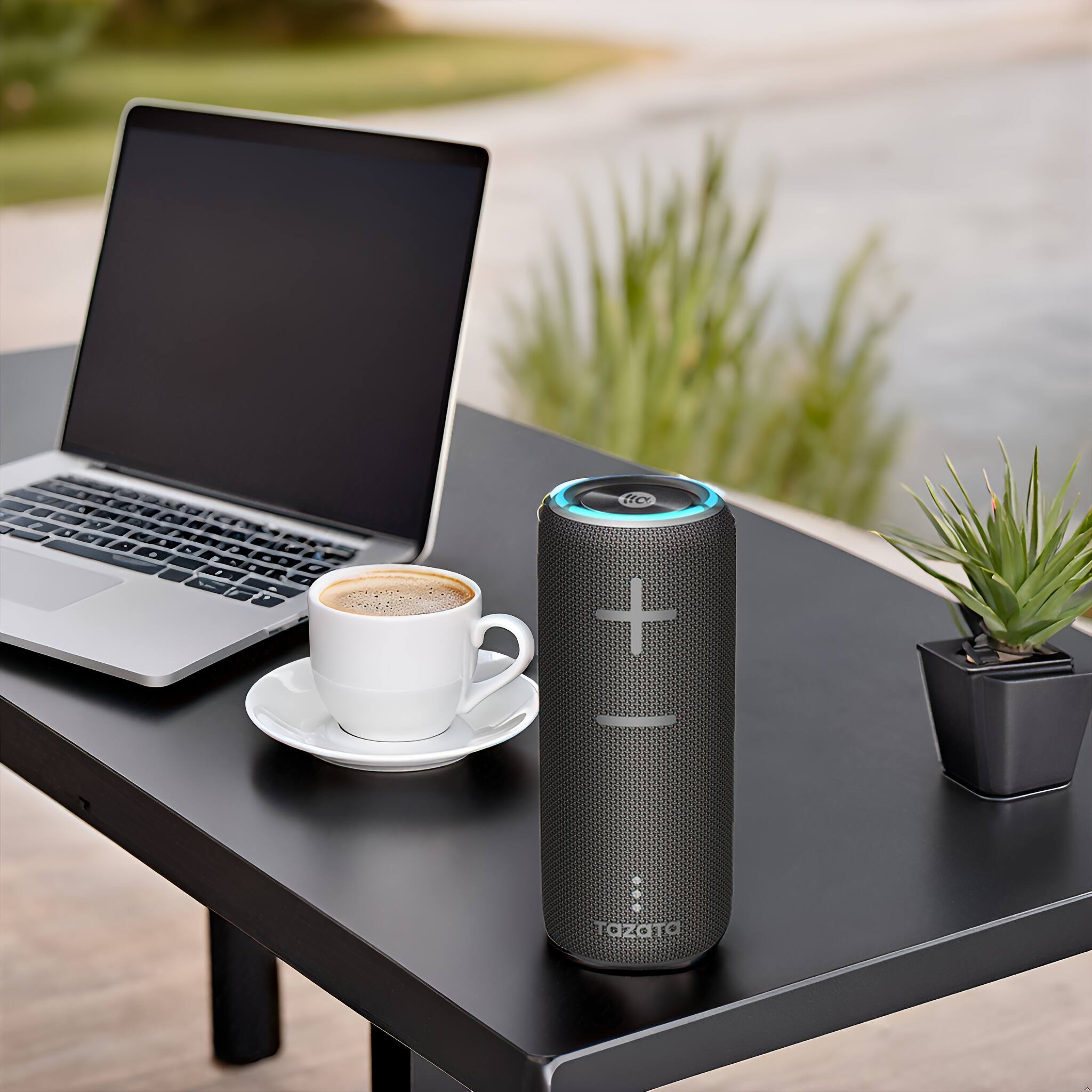 Alt View 4. Phivve - Portable Bluetooth Speaker with TF, 360° Surround Sound, 8h Playtime, Dustproof & Waterproof & Wireless - Black.