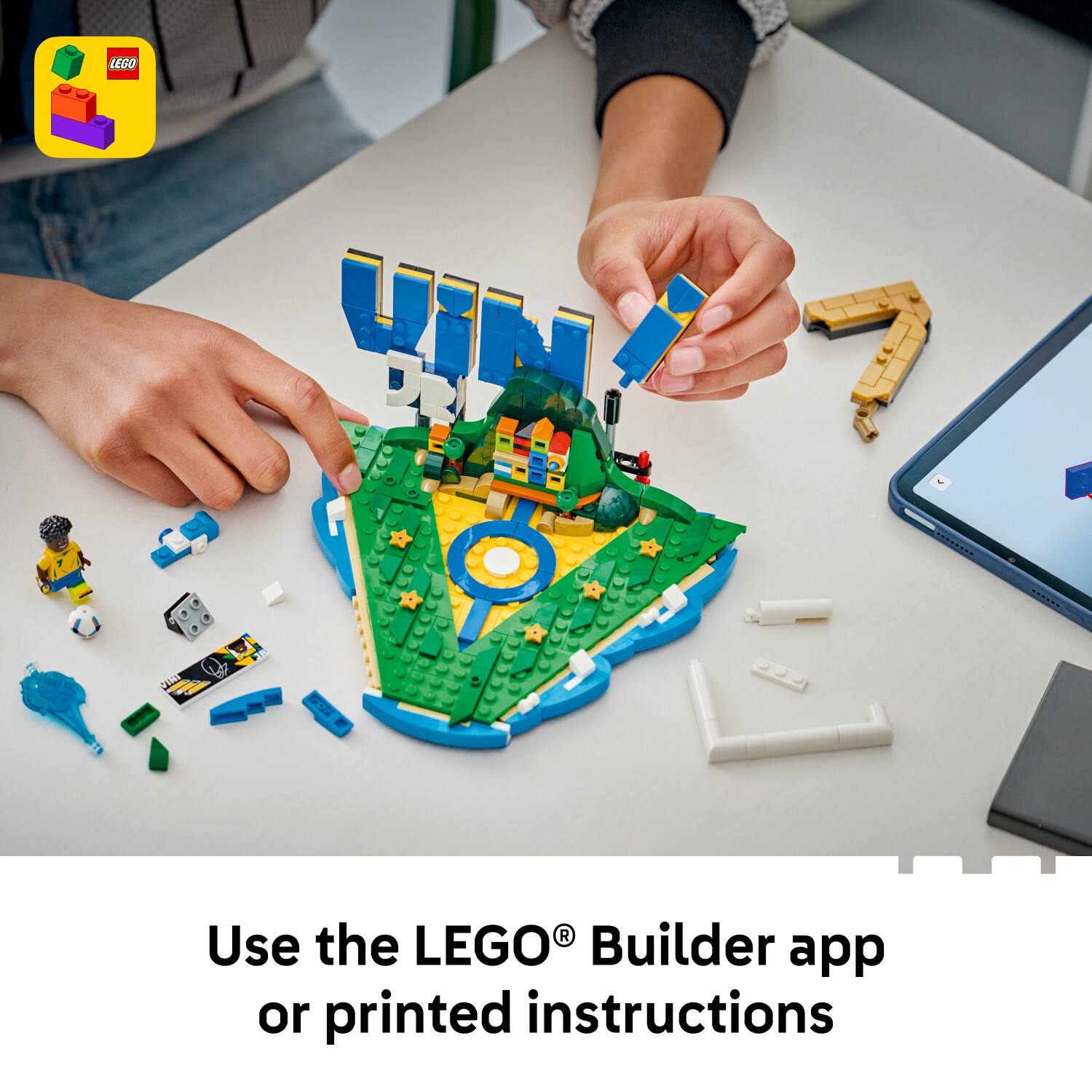 Use the LEGO® Builder app or printed instructions
