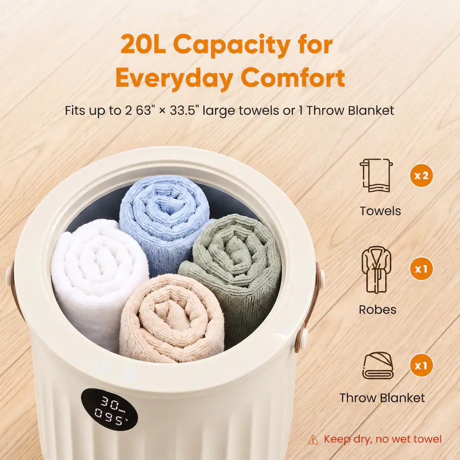Shower Routine Towel And Robe Sweetcrispy 20L Luxury Towel Warmer, Towel Heater for Bathroom with ...