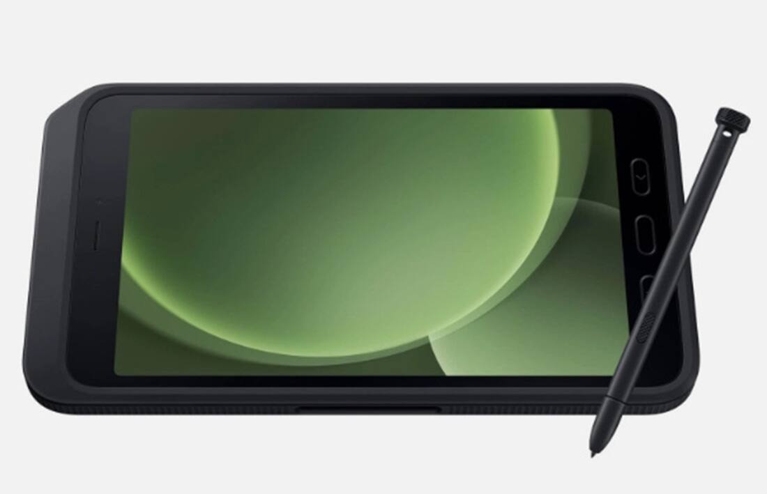 Alt View 2. Samsung - Galaxy Tab Active5 8" - 128GB - Unlocked -  Green/Black - Black.