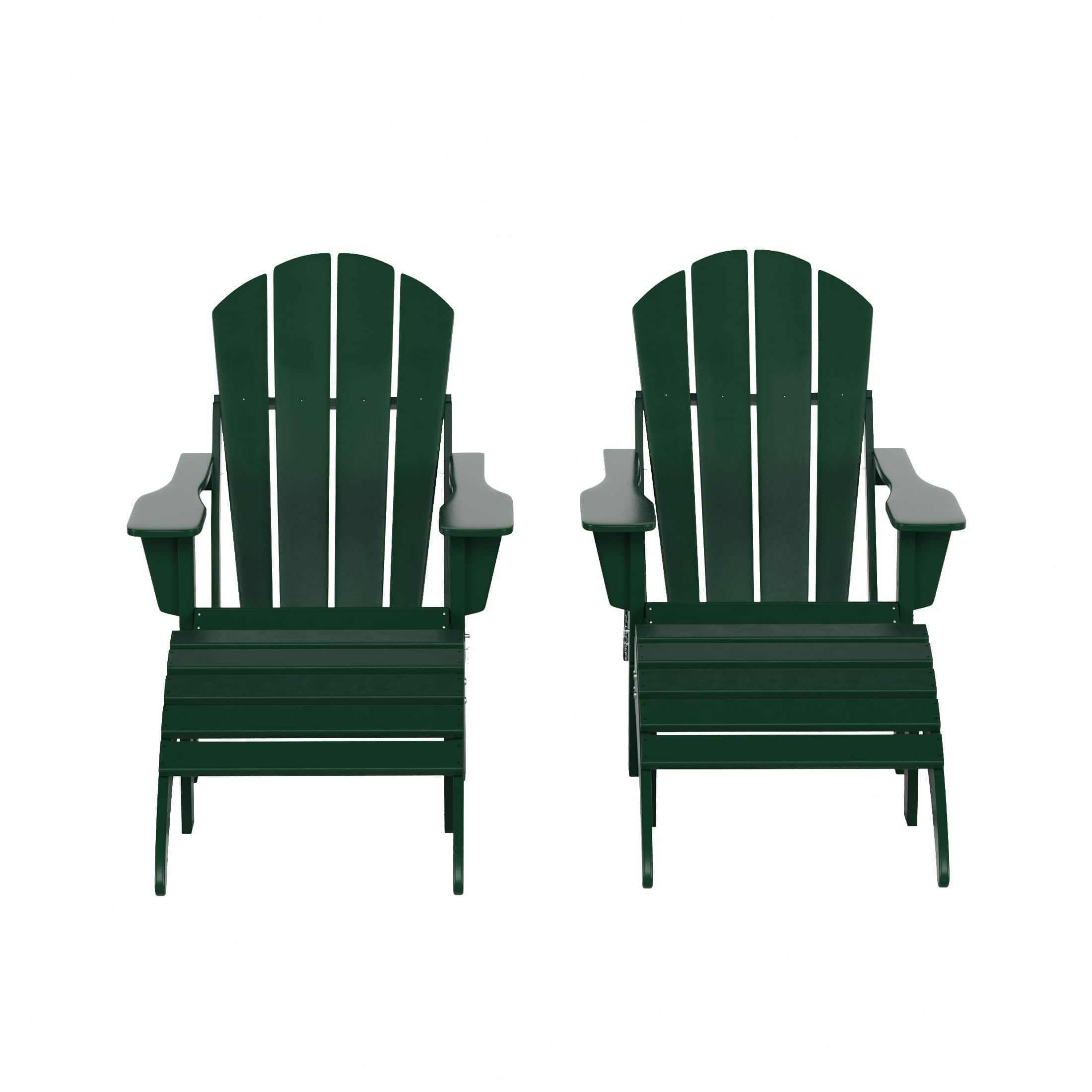 WestinTrends - Malibu 4-Piece set classic Adirondack chairs with ottoman (2 seater) - Dark Green price history on PriceWatchPro
