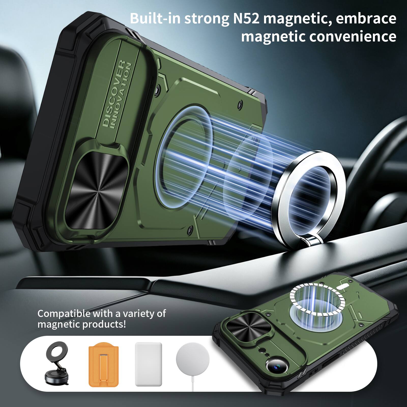 Built-in strong N52 magnetic, embrace magnetic convenience

Compatible with a variety of magnetic products!