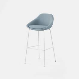 Branch Furniture - Branch Bistro Bar Stool – Sturdy, Comfortable Seating with Sleek Design for Home or Commercial Spaces - Smoke Blue / White