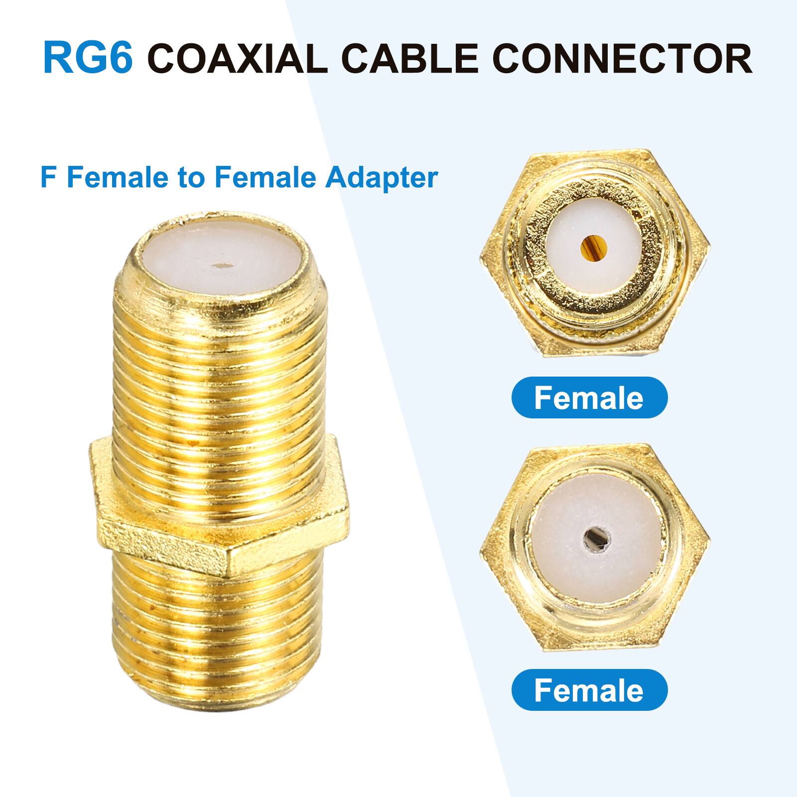 RG6 COAXIAL CABLE CONNECTOR

F Female to Female Adapter