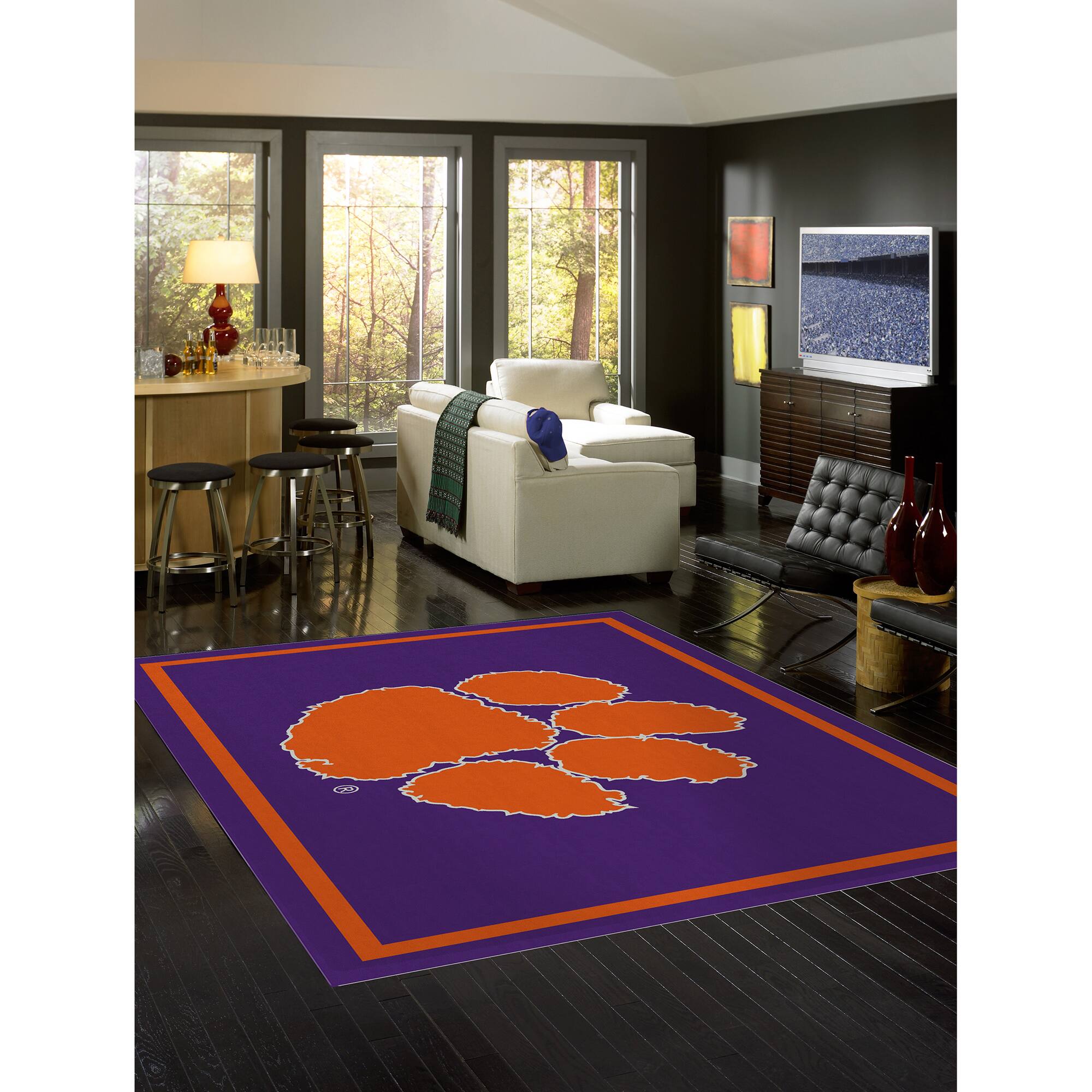 Alt View 1. Imperial - Clemson Tigers 7'8'' x 10'9'' Spirit Rug - Black.