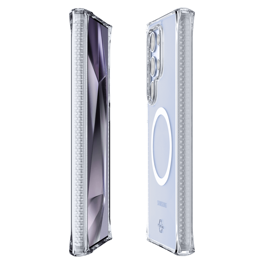 Alt View 1. Itskins - Hybrid_R Clear MagSafe Case for Samsung Galaxy S25 Ultra - Clear.