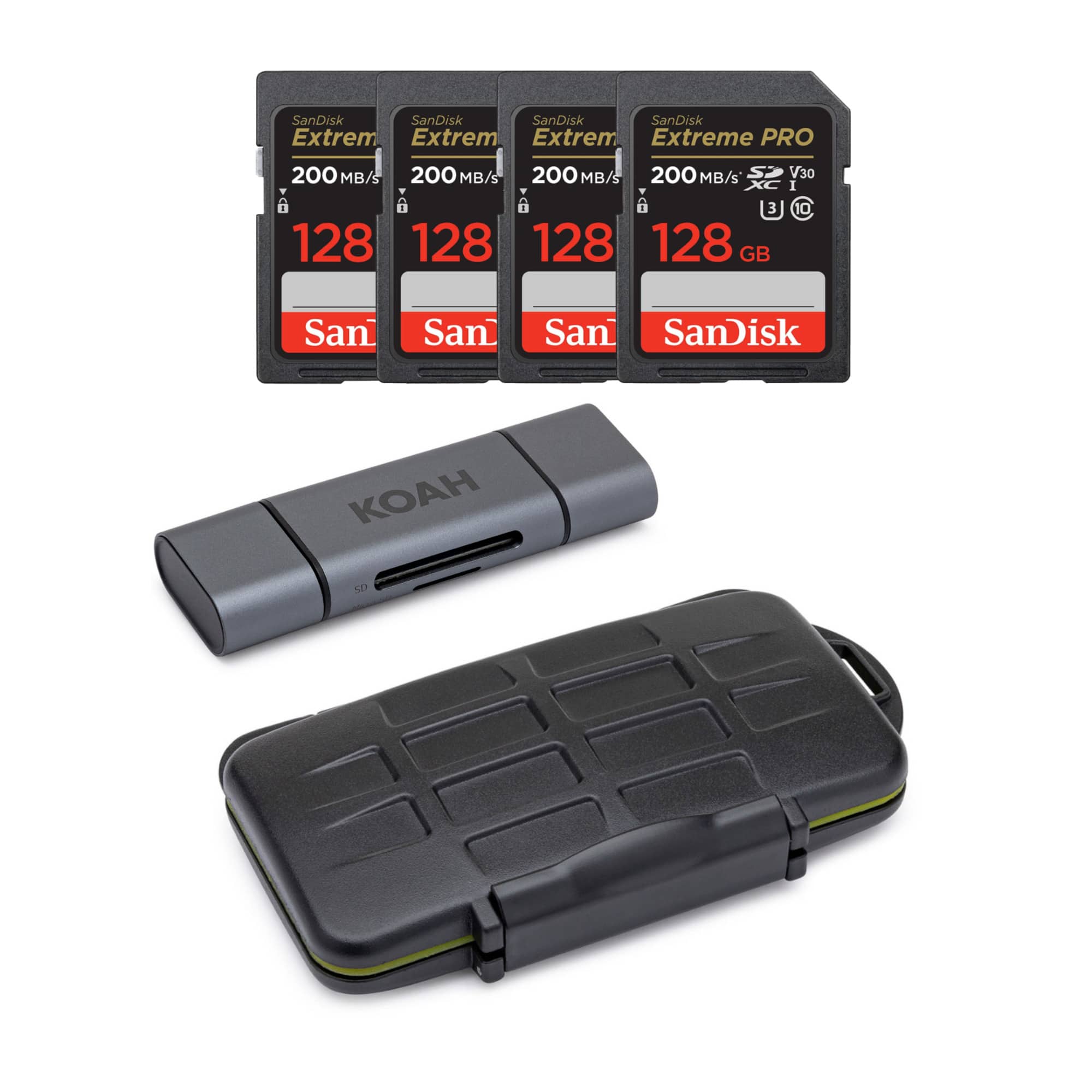 SanDisk - 128GB Extreme PRO 200 MB/s UHS-I SDXC Memory Card Bundle with Case